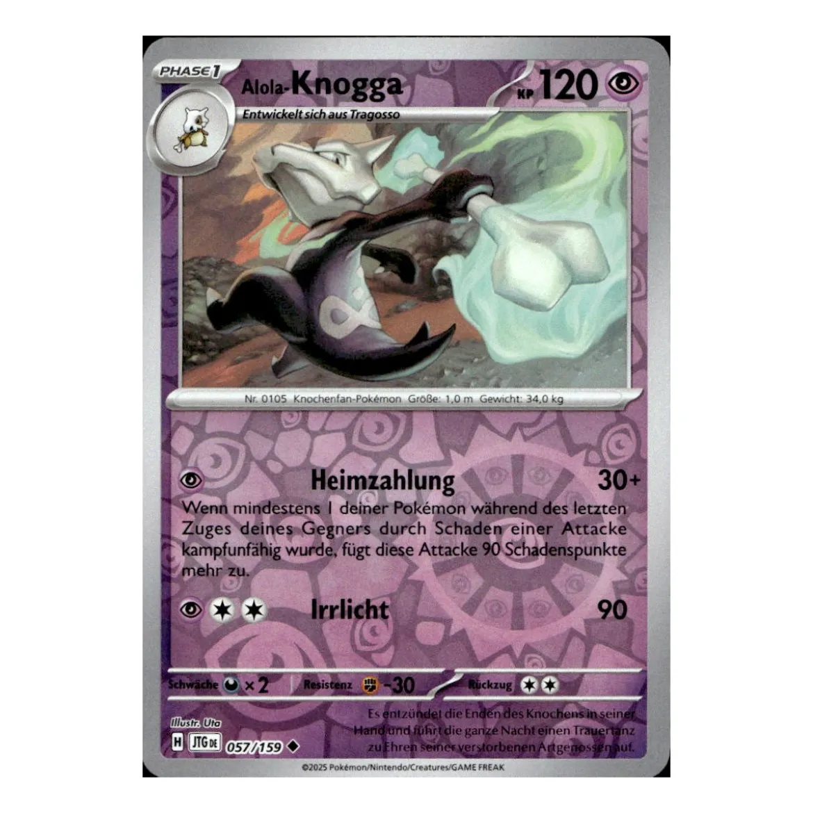 Alola-Knogga 057/159 REVERSE HOLO