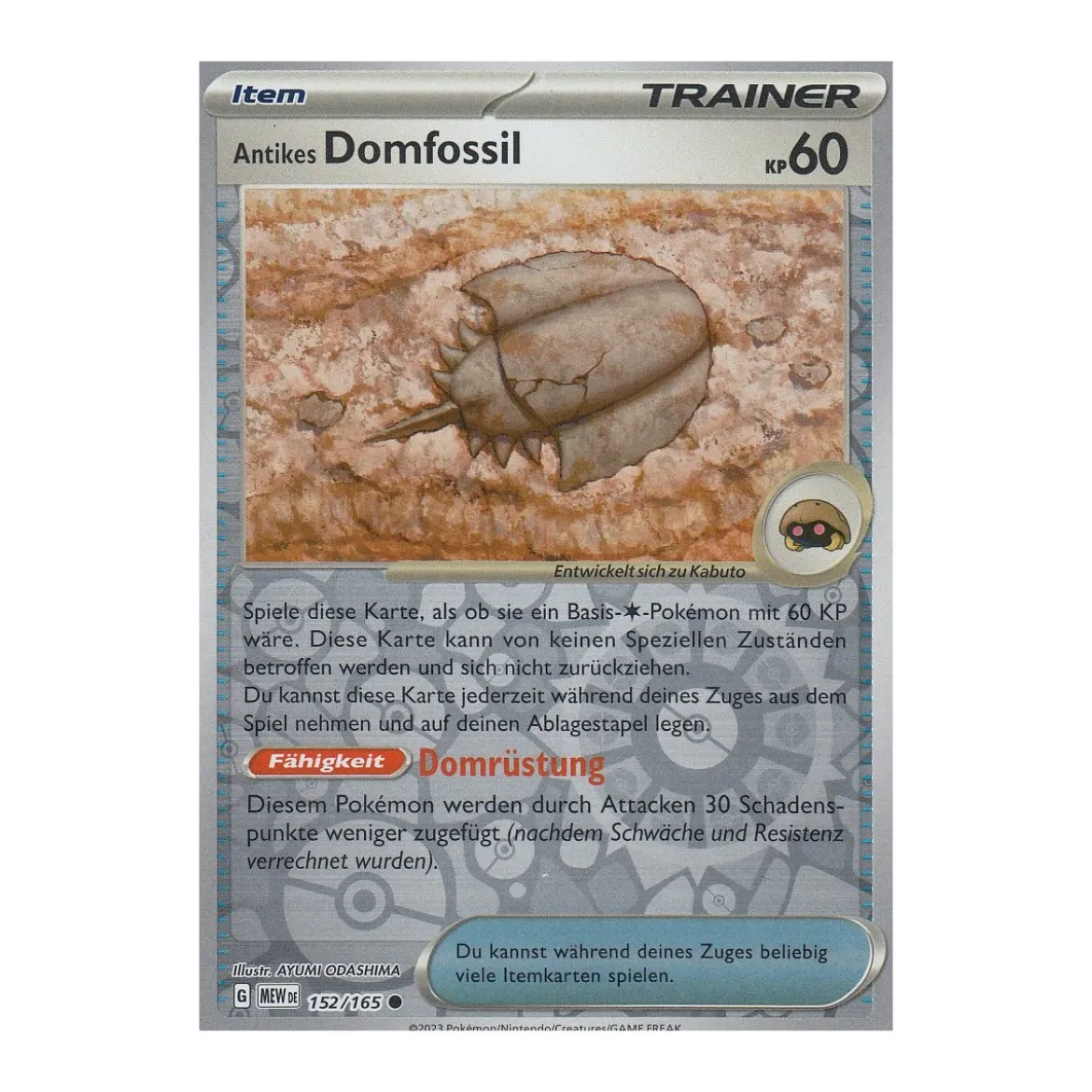 Antikes Domfossil 152/165 REVERSE HOLO