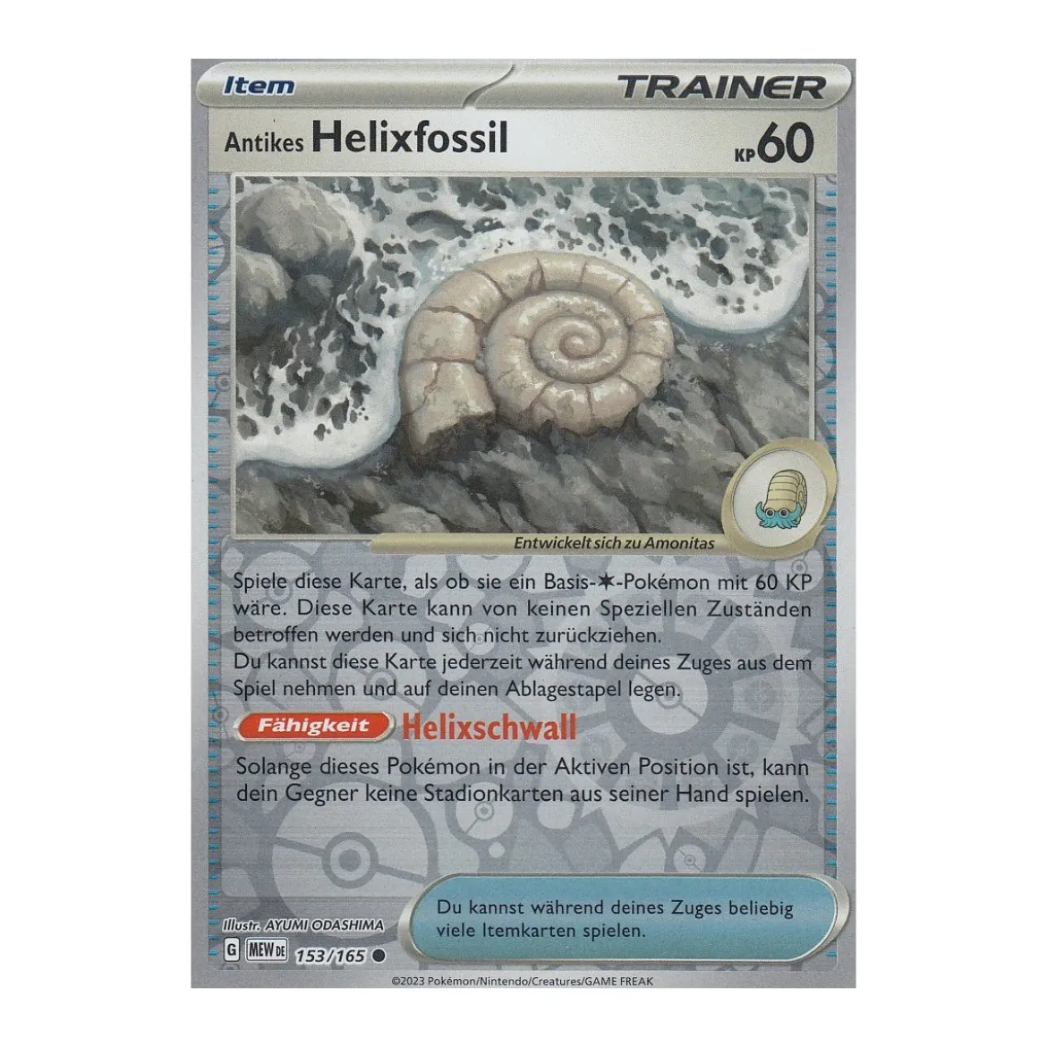 Antikes Helixfossil 153/165 REVERSE HOLO