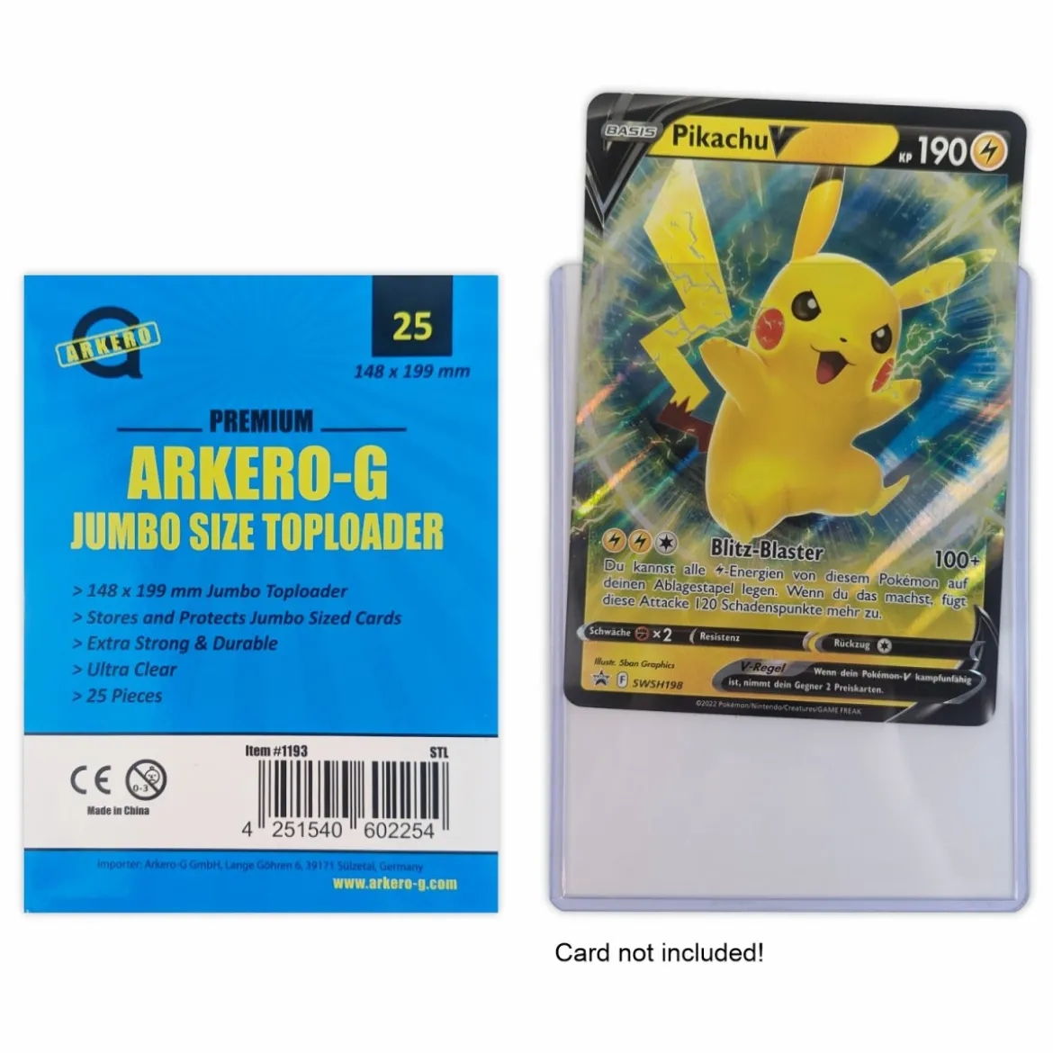 Arkero-G Jumbo Size Toploader (für XXL Pokemon Karten) - 25 Stück