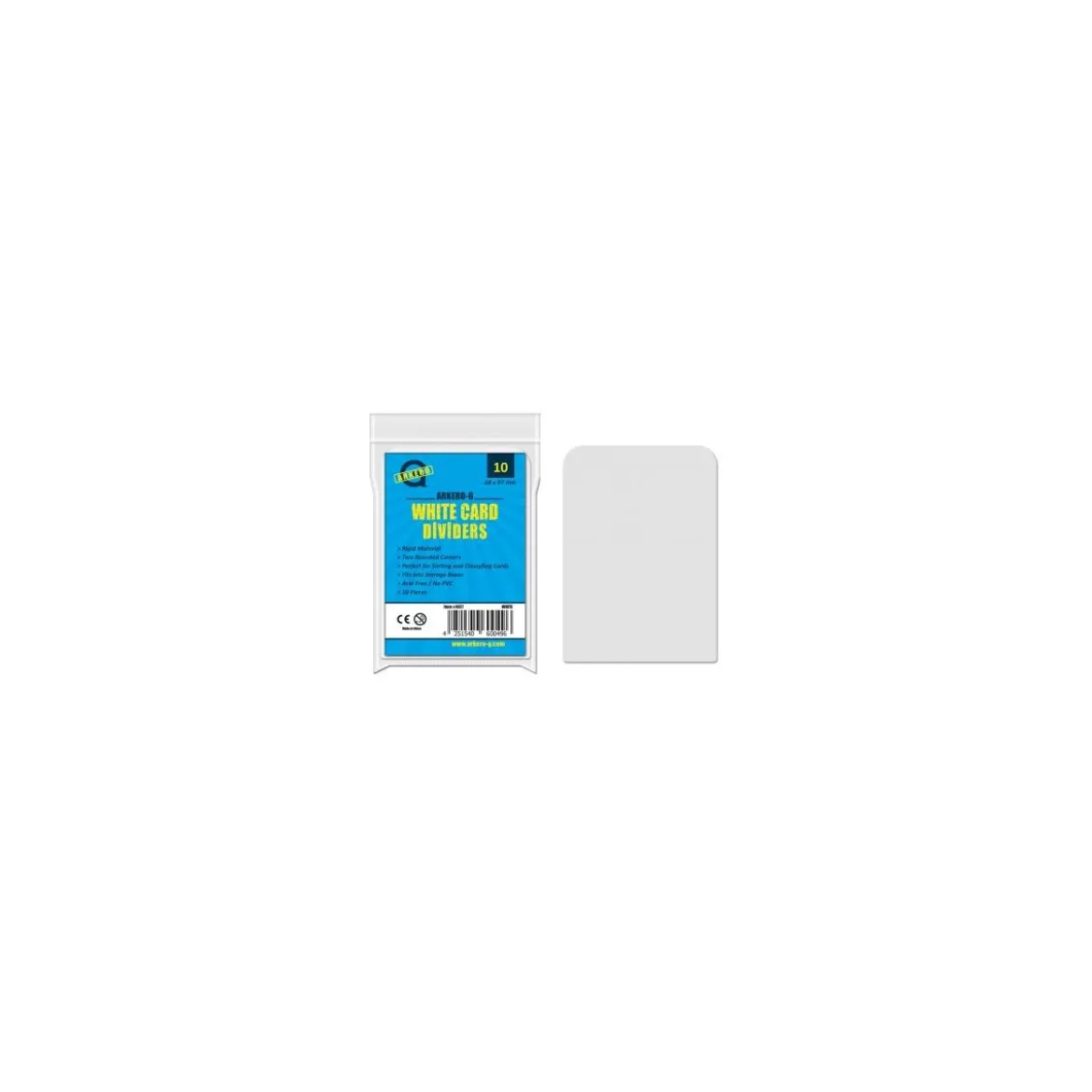 Arkero-G 10 Kartentrenner Weiß - Round Corners (10 Card Dividers für Aufbewahrungsboxen)