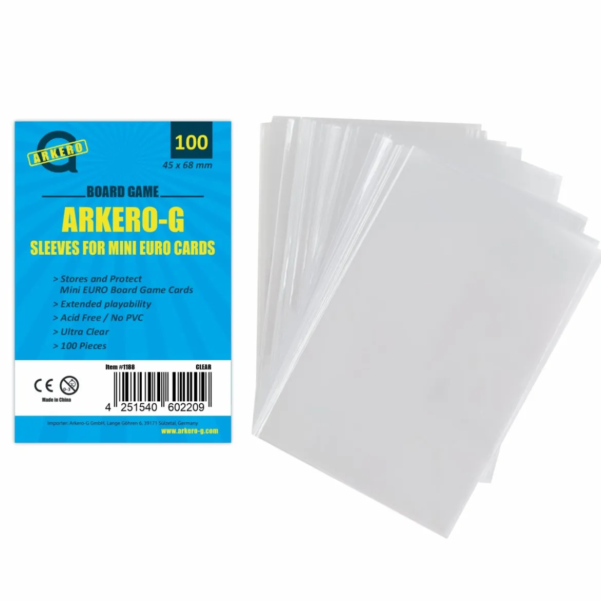 Arkero-G Mini Euro-Sized Boardgame Sleeves (100 Kartenhüllen)