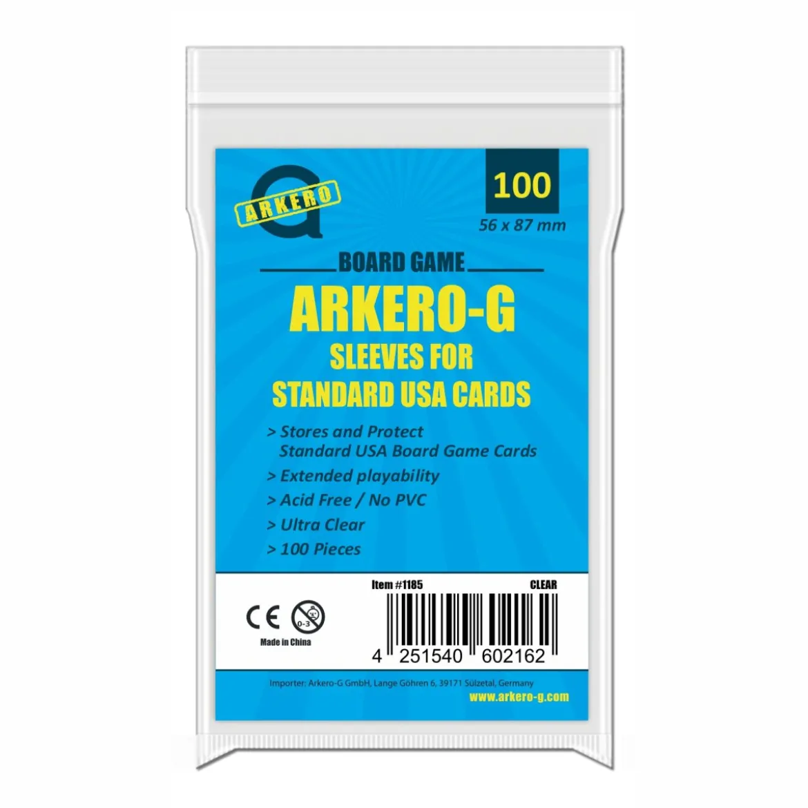Arkero-G Standard American-Sized Boardgame Sleeves (100 Kartenhüllen)