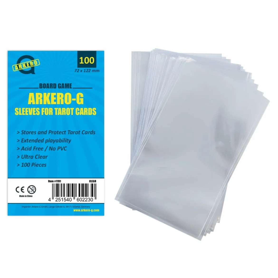 Arkero-G Tarot-Sized Boardgame Sleeves (100 Kartenhüllen)