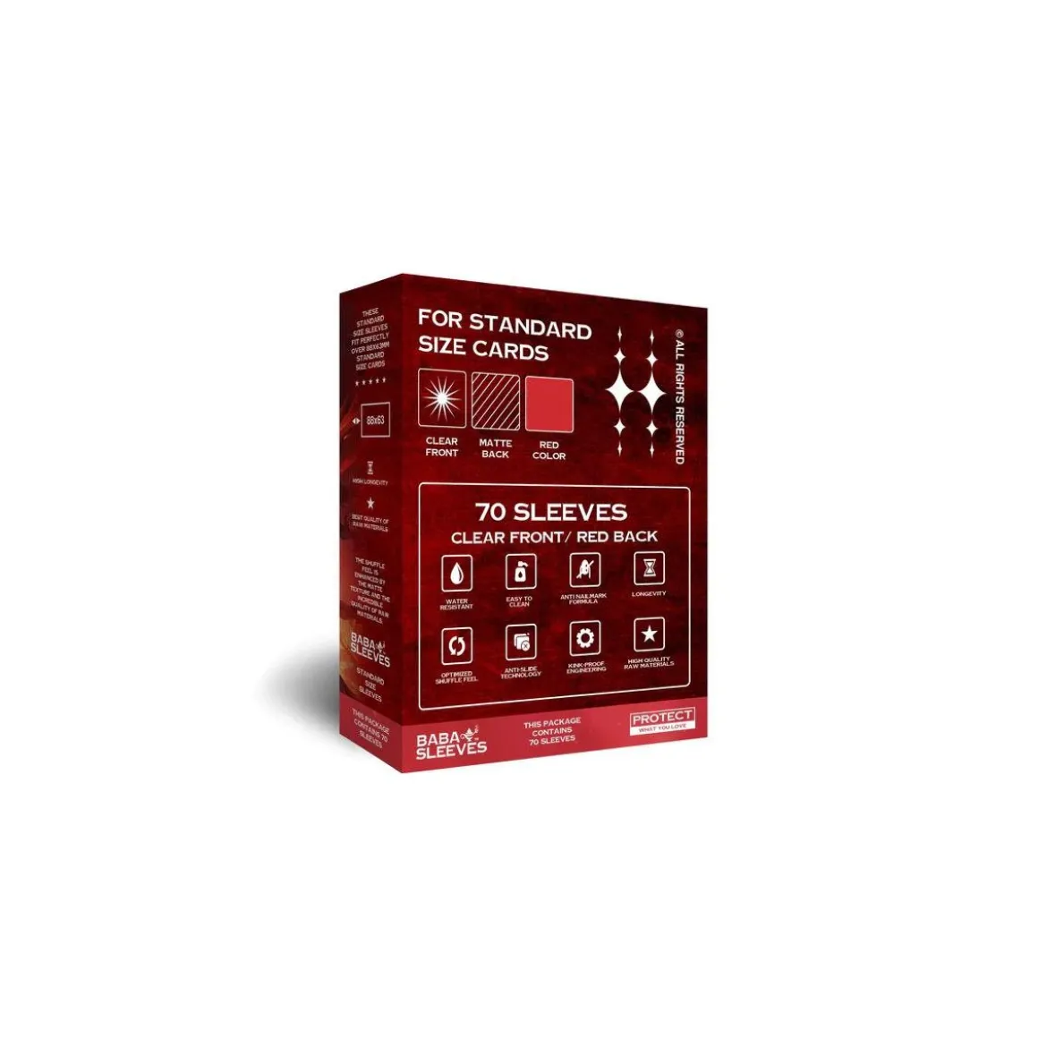 Baba Sleeves Standardgröße Red / Rot (70 Kartenhüllen)