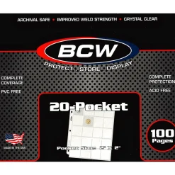 BCW 20-Pocket Coin Pages - 100x Münz-Seiten für Sammelordner