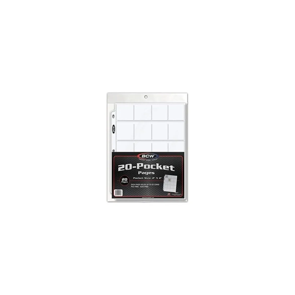 BCW 20-Pocket Coin Pages - 20x Münz-Seiten für Sammelordner