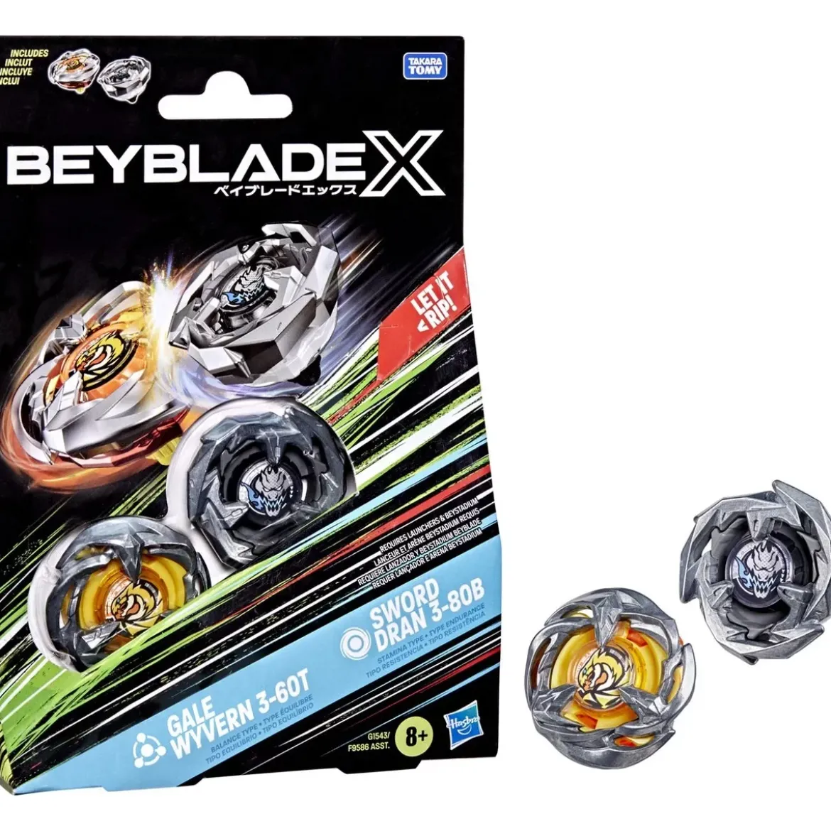 Beyblade X Gale Wyvern 3-60T & Sword Dran 3-80B - Duopack Set