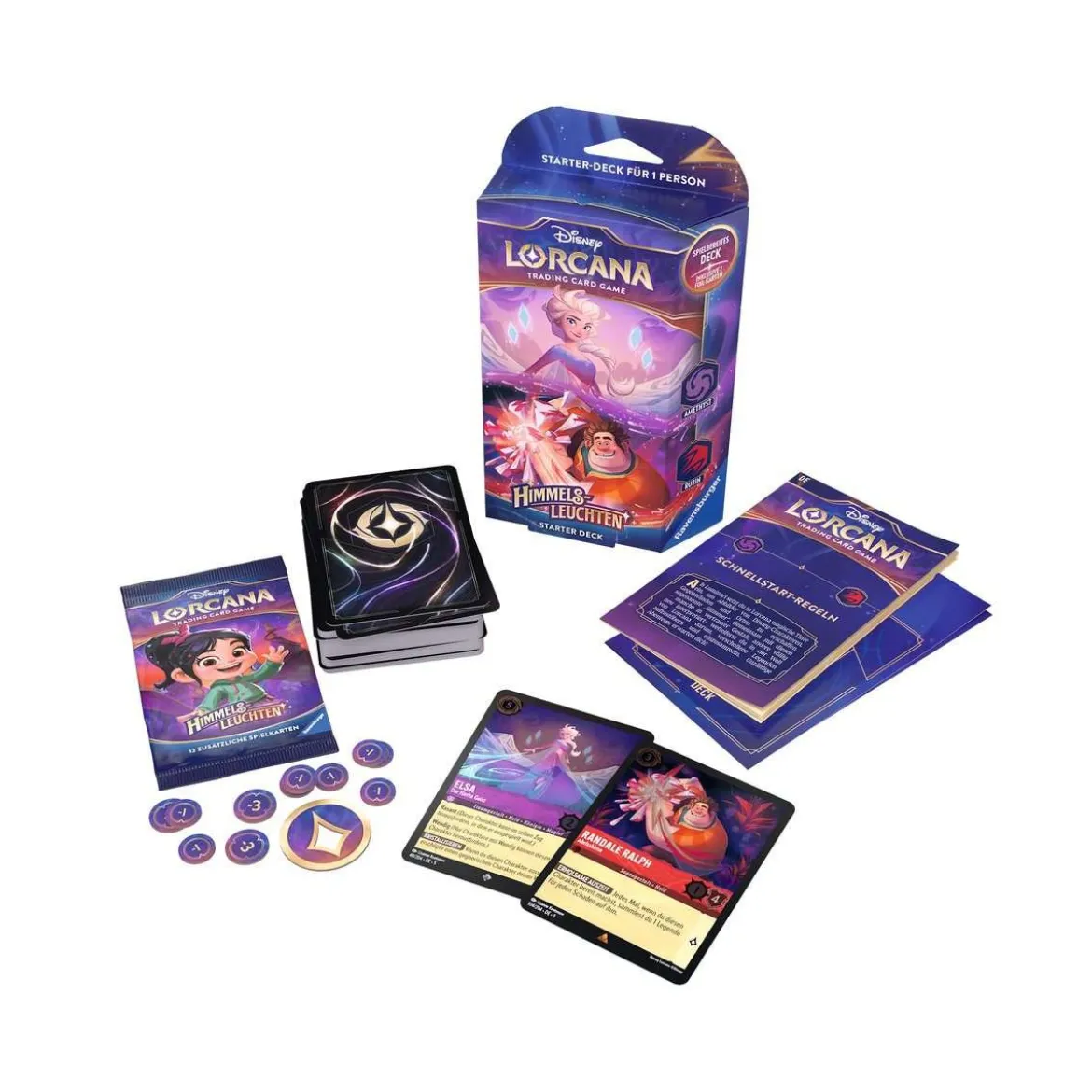 Disney Lorcana: Himmelsleuchten - Starter Deck Amethyst und Rubin (deutsch)