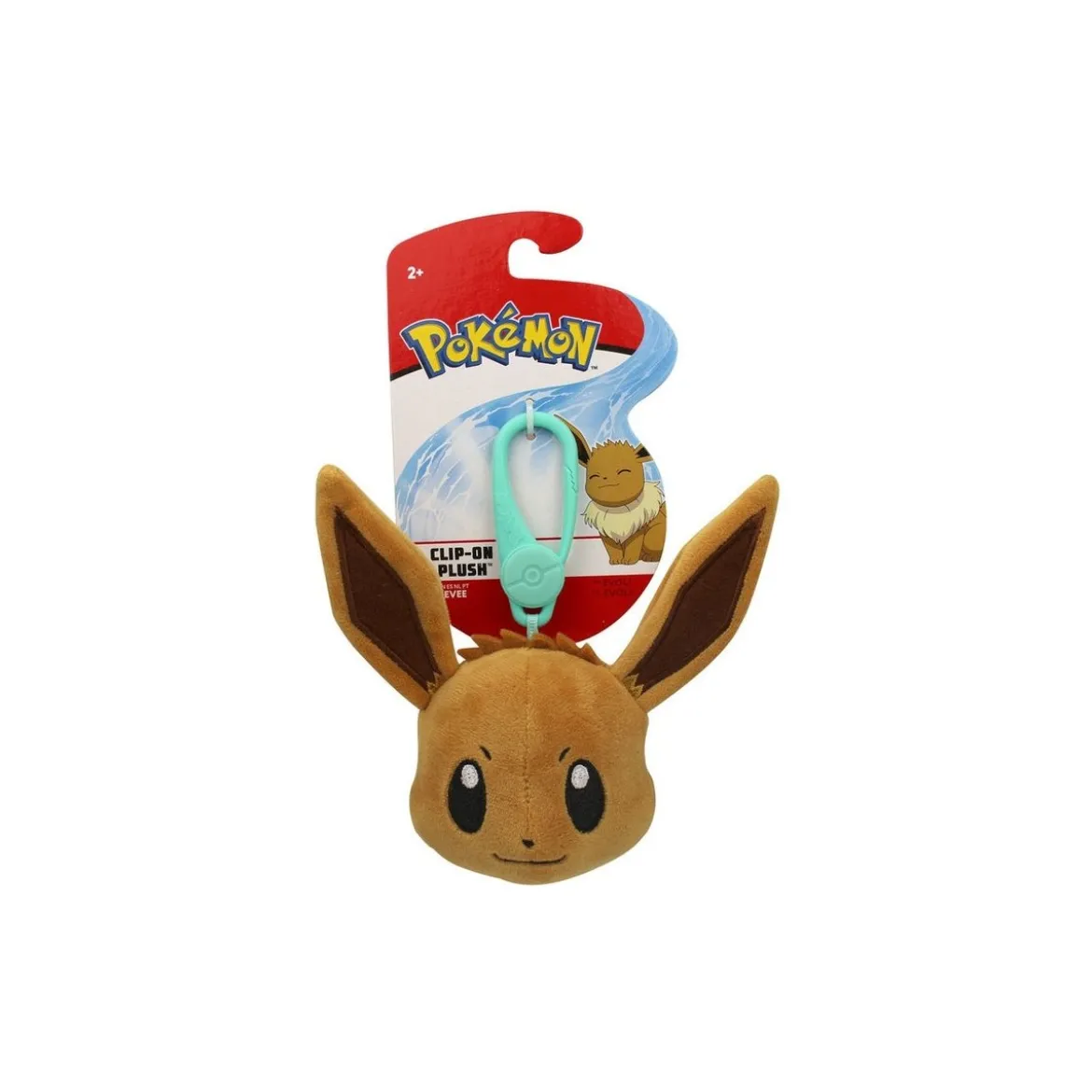 Evoli Clip-on Plüschfigur 10 cm - Pokemon Kuscheltier von Wicked Cool Toys