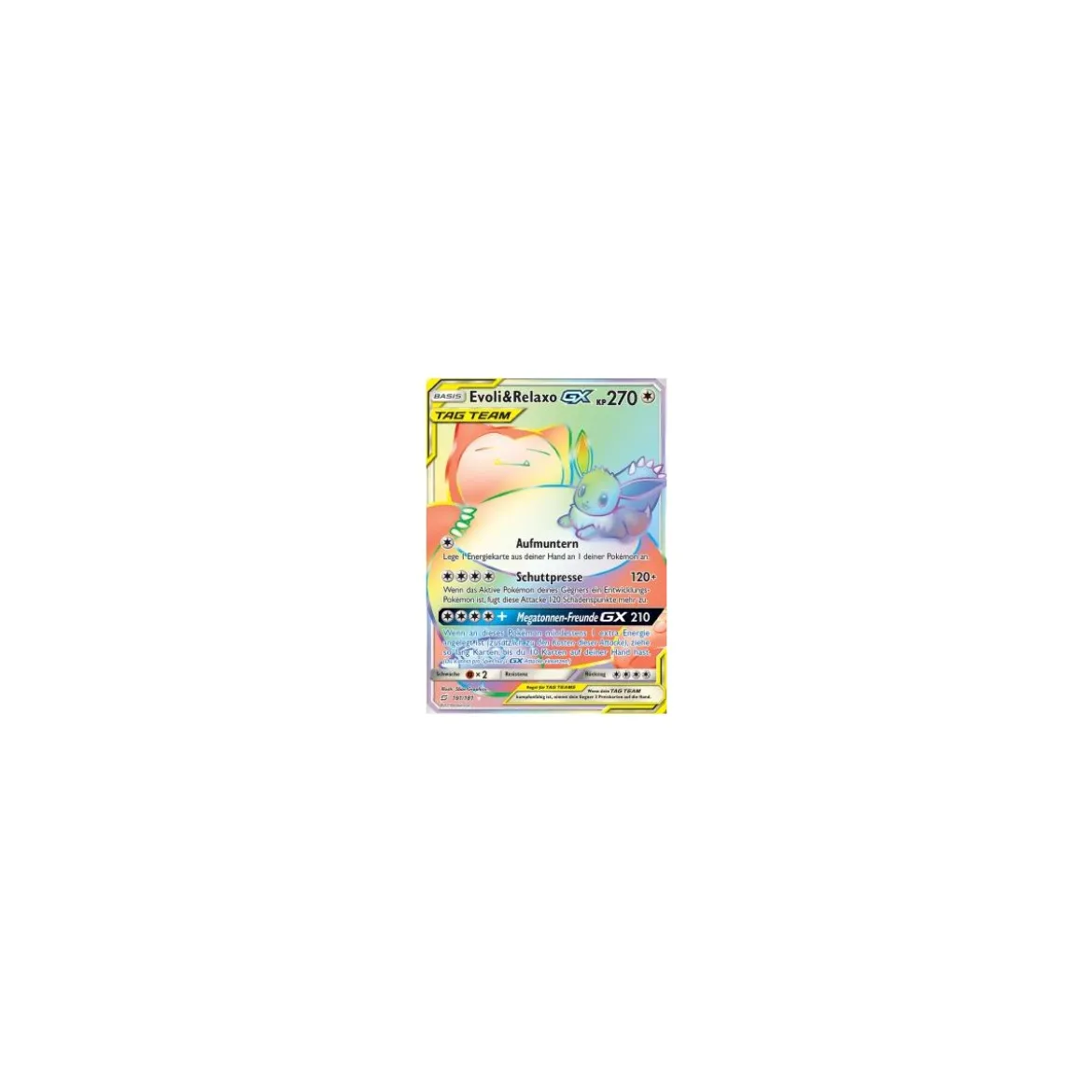 Evoli & Relaxo GX TAG TEAM 191/181 RAINBOW