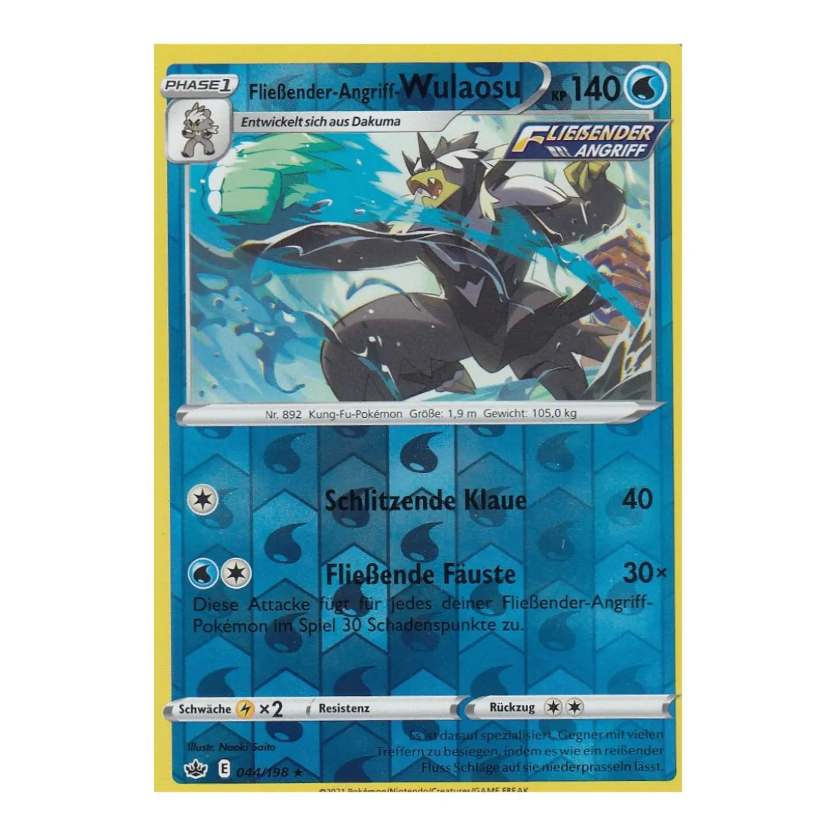 Fließender-Angriff-Wulaosu 044/198 HOLO REVERSE HOLO