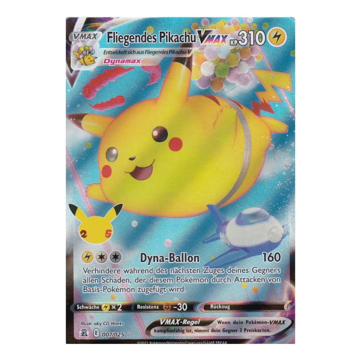 Fliegendes Pikachu VMax 007/025 FULLART Celebrations