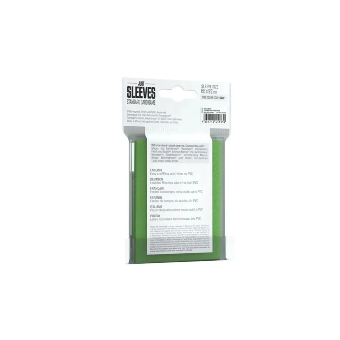 Gamegenic - Just Sleeves - Standard Card Game Green (50 Kartenhüllen)