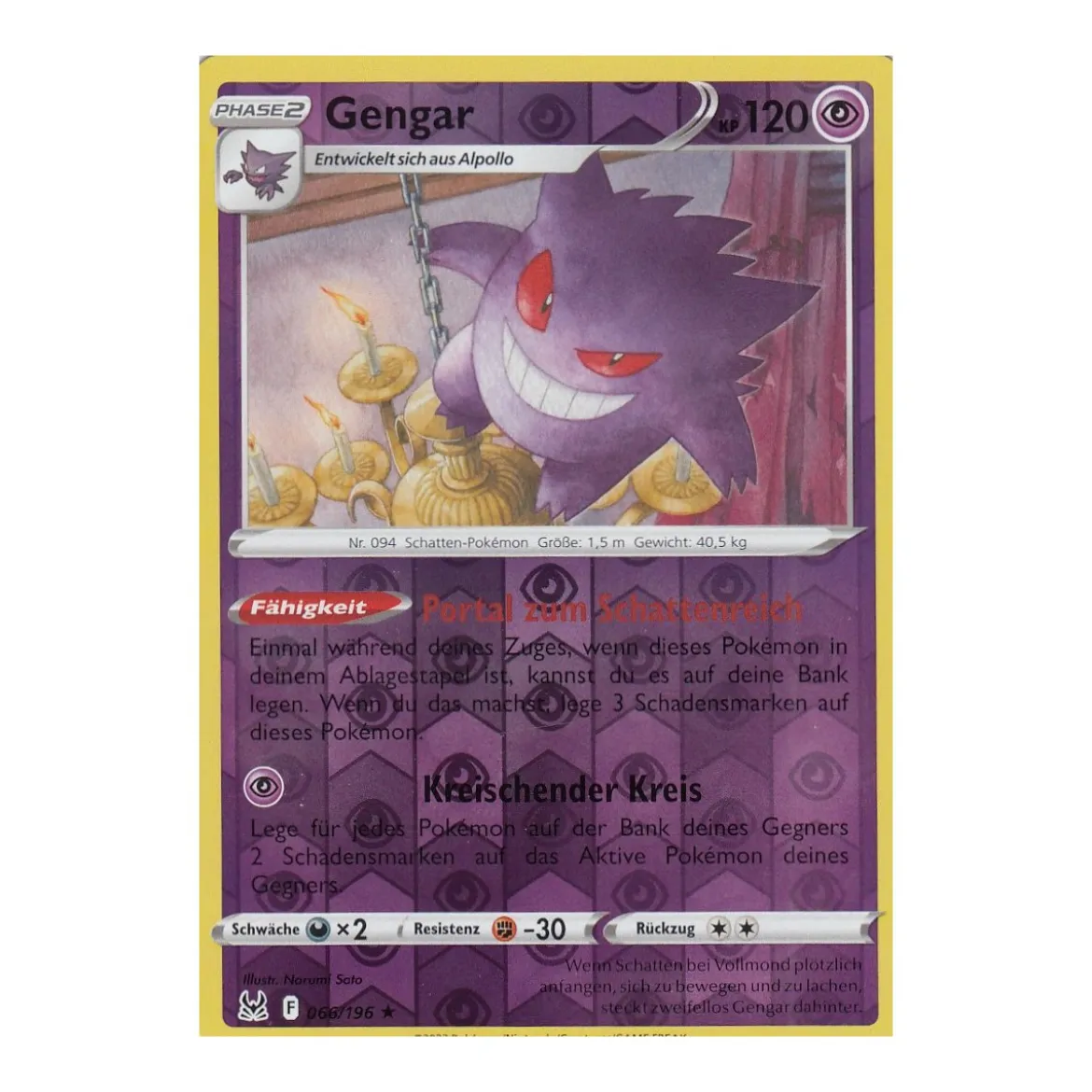 Gengar 066/196 HOLO REVERSE HOLO
