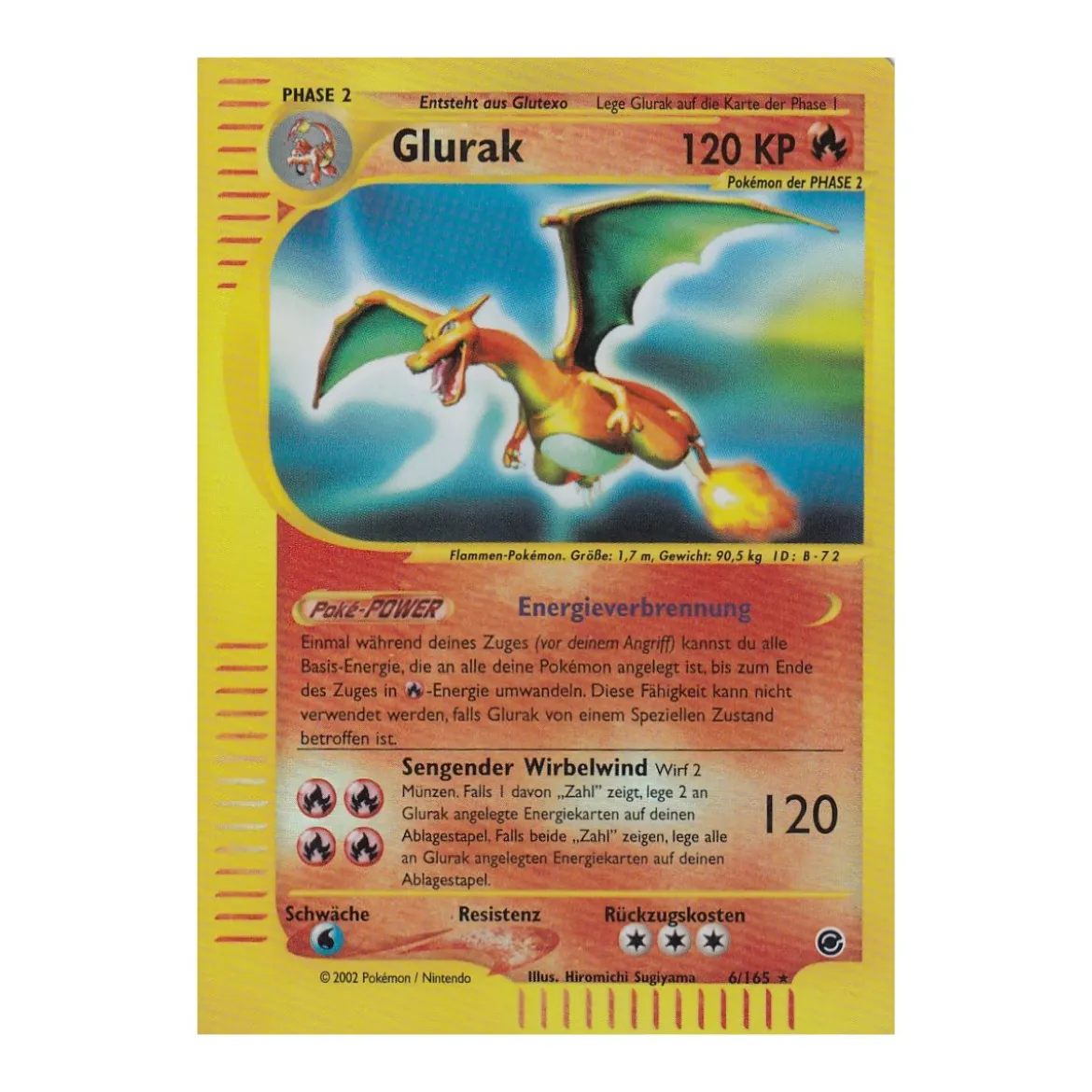 Glurak 6/165 REVERSE HOLO BESPIELT