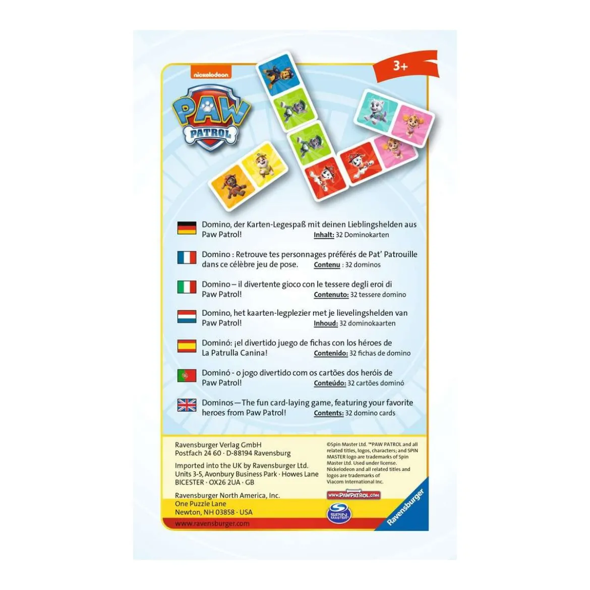 Paw Patrol Domino Legespiel