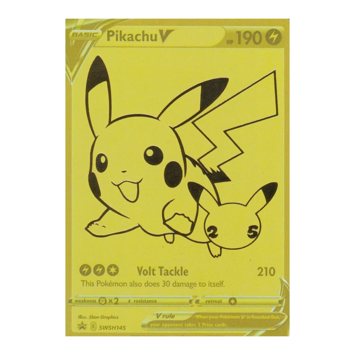 Pikachu V SWSH145 Gold Promo Celebrations englisch