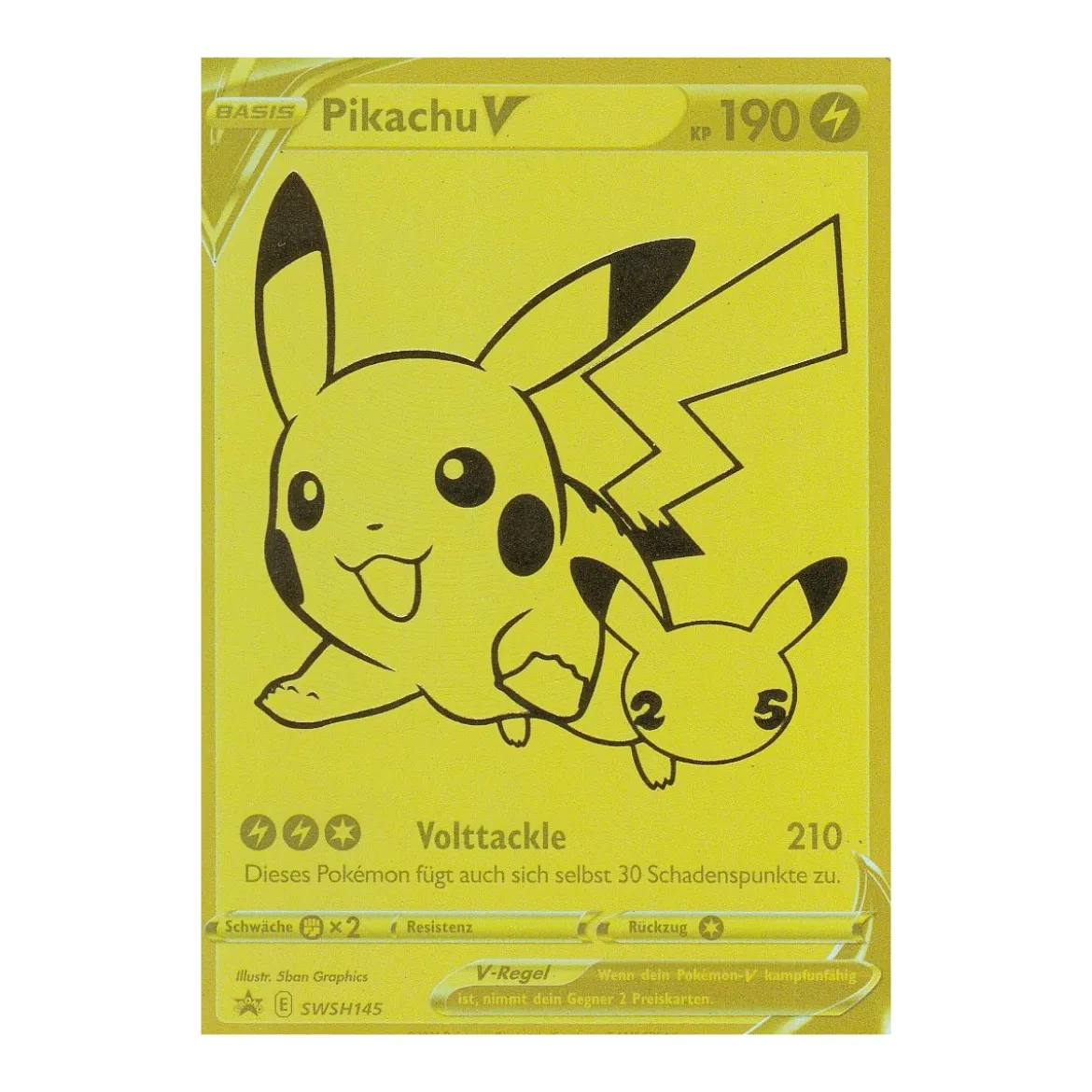 Pikachu V SWSH145 Gold Promo Celebrations
