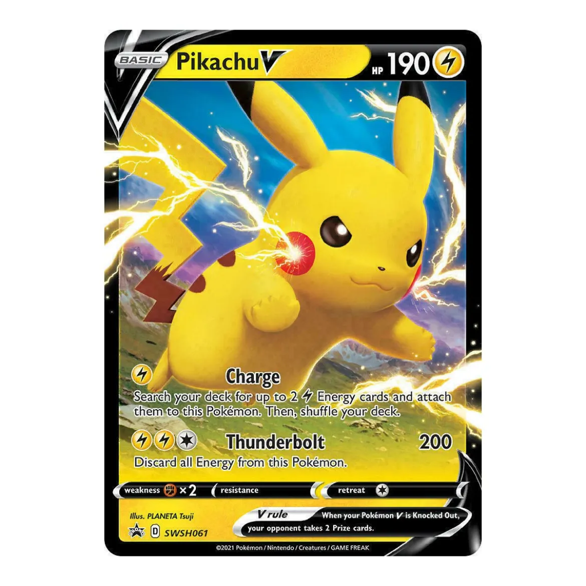 Pikachu V SWSH061 PROMO XXL OVERSIZED/ÜBERGROß Englisch