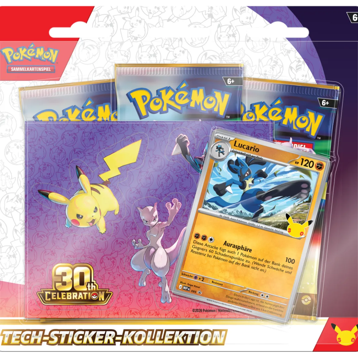 Pokemon 30 Jahre Tech-Sticker-Kollektion - Lucario (deutsch) VORVERKAUF