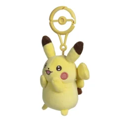 Pokemon Pikachu lachend Plüsch Schlüsselanhänger mit Karabiner 11 cm