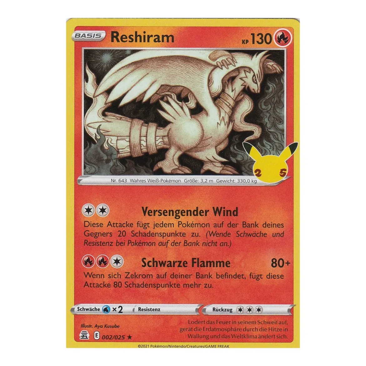 Reshiram 002/025 HOLO Celebrations
