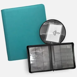 TCG Guru Toploader Zip Binder Xenon Turquoise - 9-Pocket Sideloading