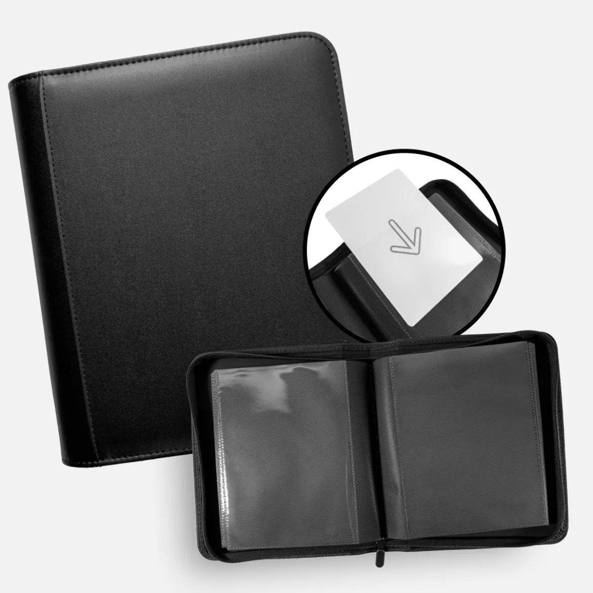 TCG Guru XXL Card Zip Binder Xenon Schwarz - 1-Pocket Toploading