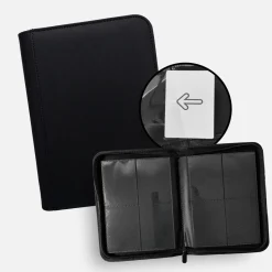 TCG Guru Zip Binder Xenon Schwarz - 4-Pocket Sideloading