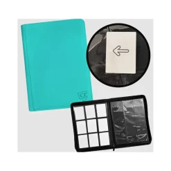 TCG Guru Zip Binder Xenon Turquoise - 9-Pocket Sideloading