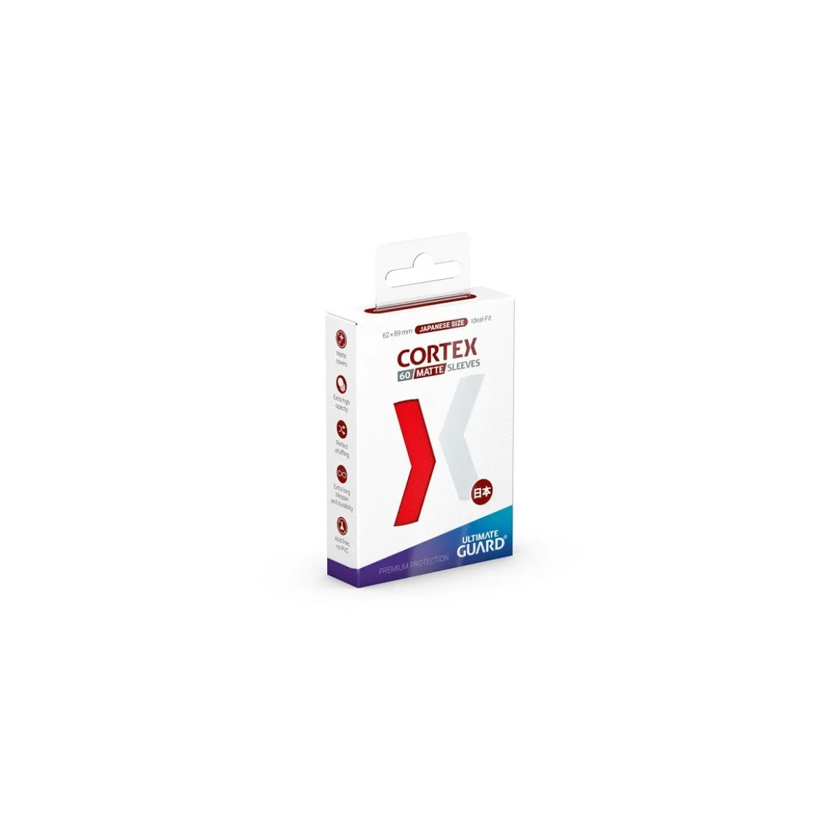 Ultimate Guard Cortex Matte Sleeves Japanische Größe Rot (60 Hüllen)