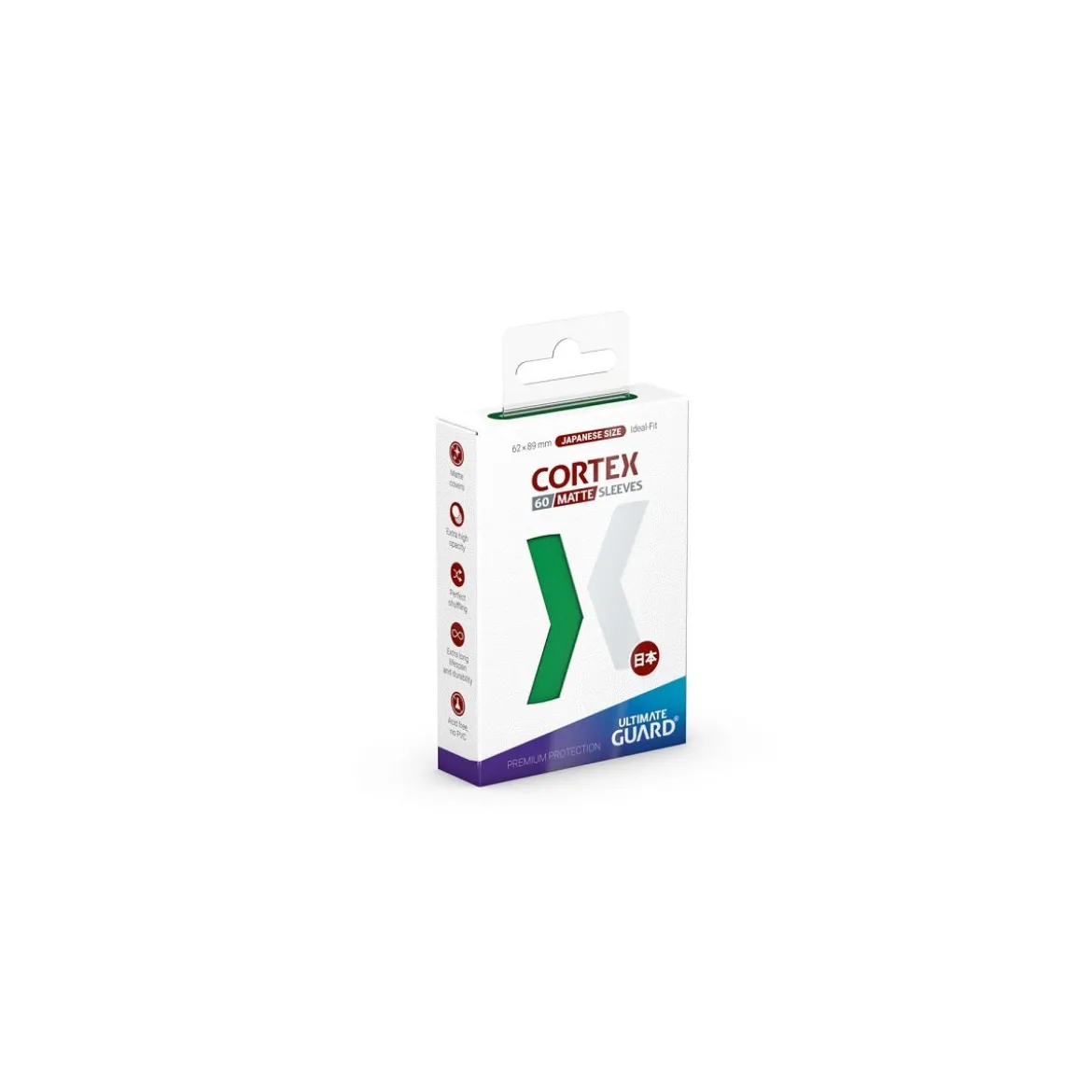 Ultimate Guard Cortex Matte Sleeves Japanische Größe Grün (60 Hüllen)