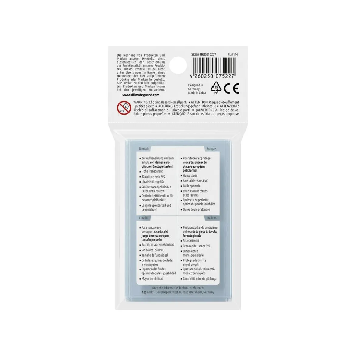 Ultimate Guard Premium Soft Sleeves für Brettspielkarten Mini European (50)