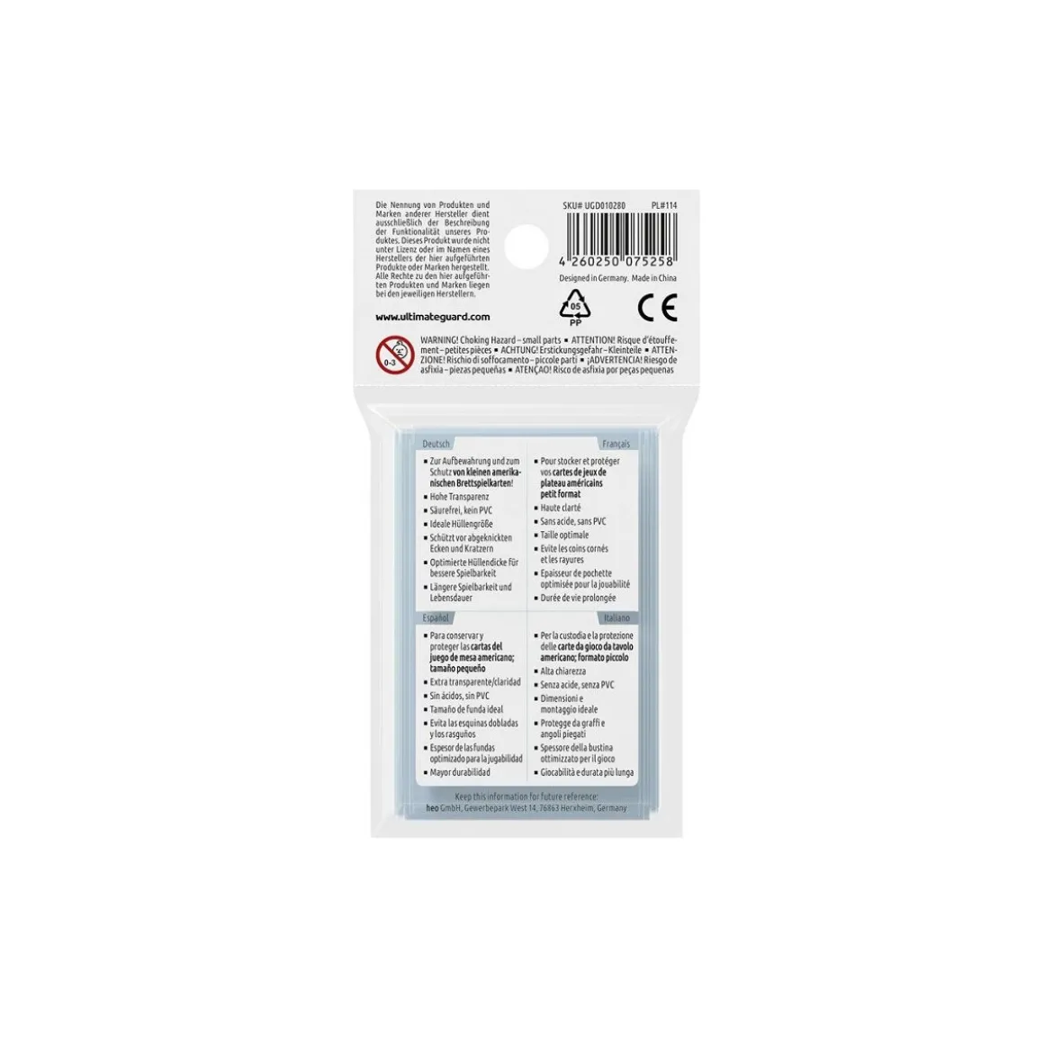 Ultimate Guard Premium Soft Sleeves für Brettspielkarten Mini American (50)