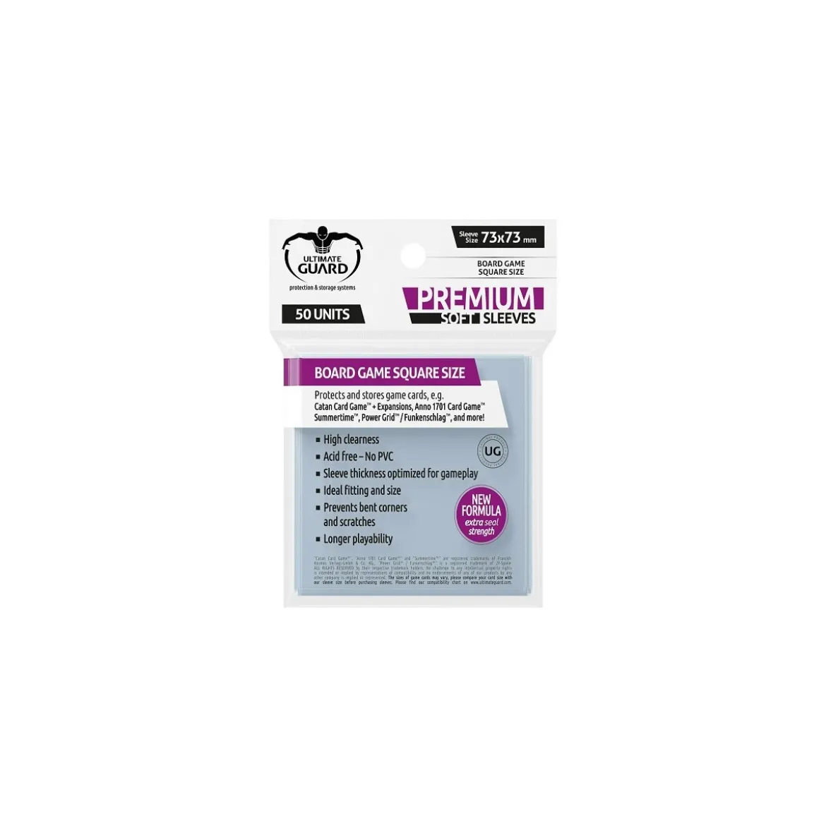 Ultimate Guard Premium Soft Sleeves für Brettspielkarten Quadratisch (50)