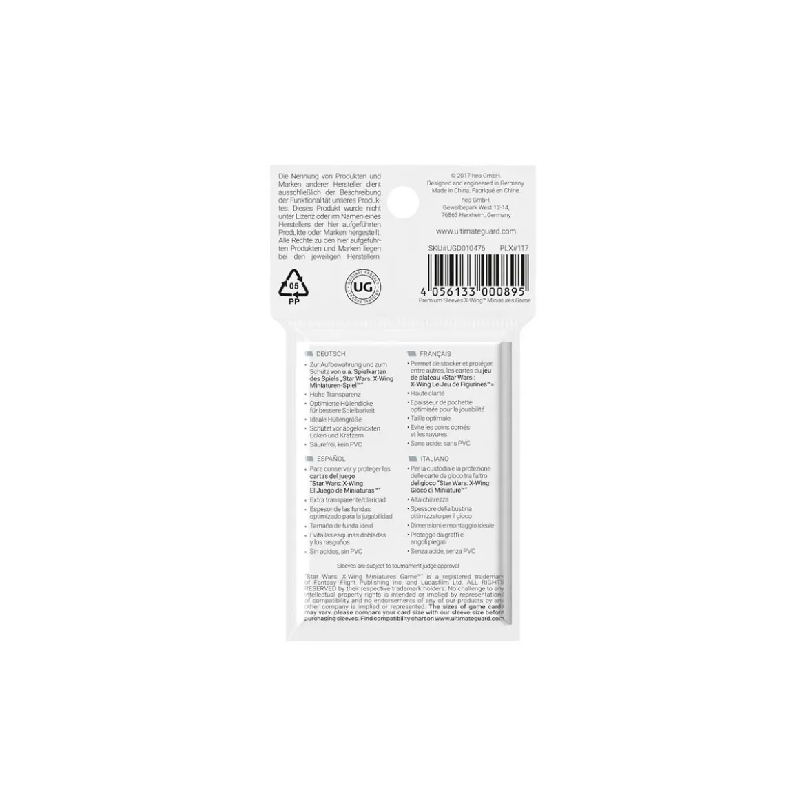 Ultimate Guard Premium Soft Sleeves für Brettspielkarten X-Wing Miniatures Game (50)