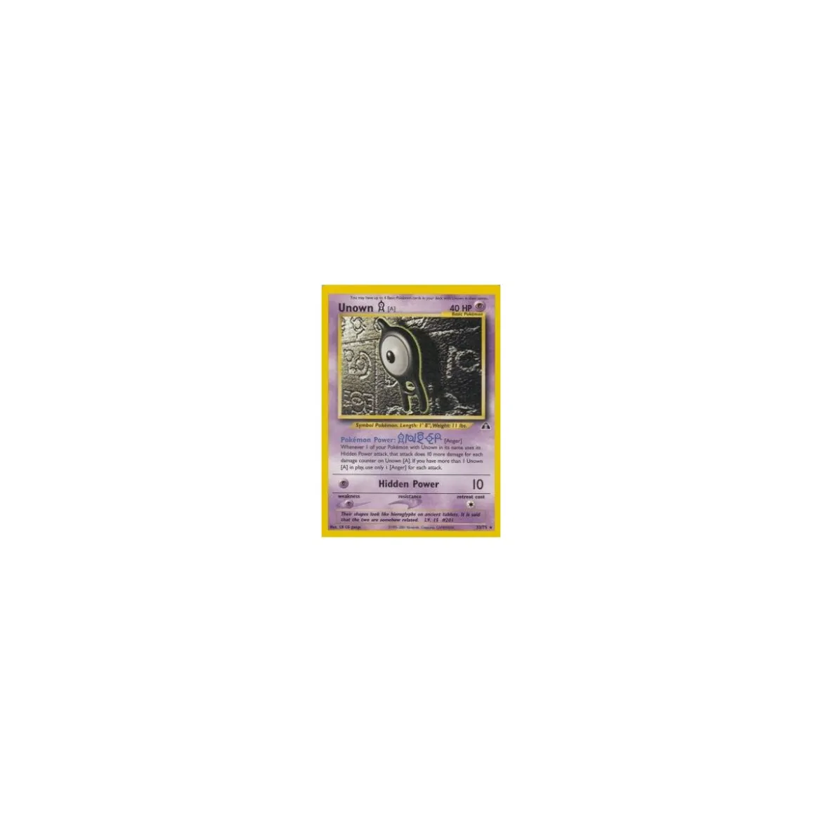 Unown A 33/75